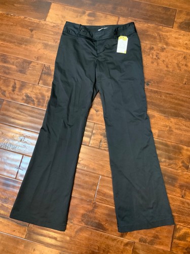 Pantaloni eleganti Nanette Lepore neri bootcut in raso, taglia 8