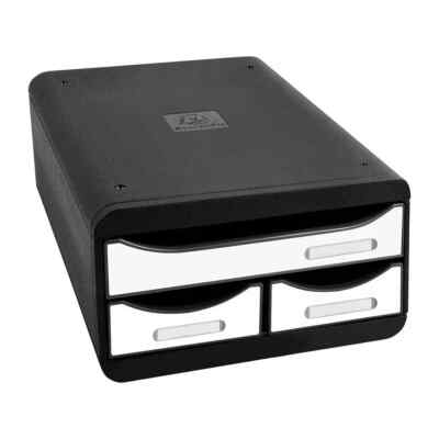 Exacompta Small Box Glossy Aufbewahrungsbox mit 3 Schubladen DIN A4 3117213D NEU