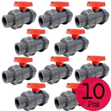 Lot of 10 PCS Sch 80 PVC 3/4 Inch True Union Ball Valve Socket Connect