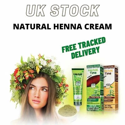 UK Stock 100% Natural Henna Coloring Cream Herbal Time Bio Care Ready To Use