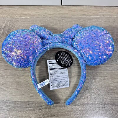 Tokyo Disney Resort Headband Ears Minnie Blue Sequin Aurora  display picture 2