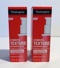 Lot of 2 Neutrogena Stubborn Texture Acne Treatment Serum 1oz Fragrance Free