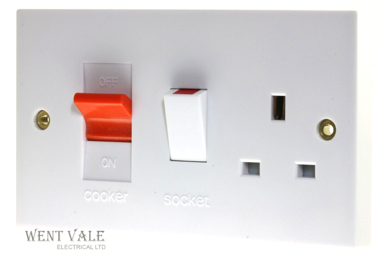 Schneider Exclusive Sq' Profile - G45ACCU 45a D/Pole Cooker Control + 13A Socket