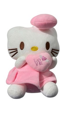 Sanrio Hello Ketty Doll Toy Plush Stuffed Heart Shape Plushie White Pink Gift
