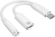 USB C to 3.5mm Headphone and Charger Adapter,Type C 2 in-1 Dongle Cable with PD