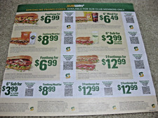 Subway Fast Food Coupons Savings Lot Save Money Off Footlong Sub Sandwich Meal