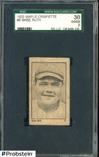 1923 Maple Crispette #8 Babe Ruth New York Yankees HOF SGC 30 GOOD 2