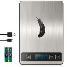 Digital Kitchen Food Scale 33lb USB Rechargeable Stainless Steel 6 Units Baking