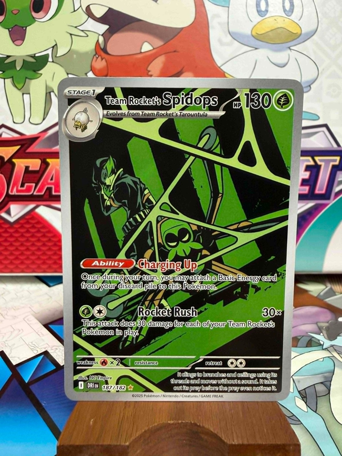 Team Rocket's Spidops 187/182 Illustration Rare - Destined Rivals - Pokemon TCG