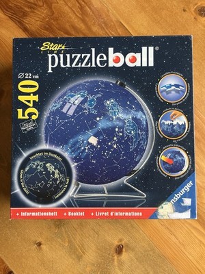 Ravensburger 3D Spherical Puzzleball 540 Pieces Celestial Map Space Blue White