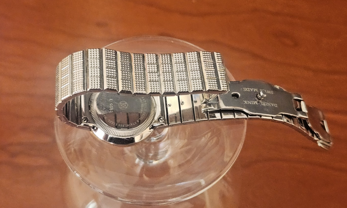 DANIEL MINK 1900s Collection SS Quartz Watch with 18K Gold Bazel 