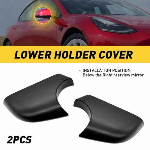 2x Left & Right Side Rearview Mirror Lower Cover Cap for 2017-2022 Tesla Model 3