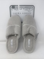 Laura Ashley Womens Rugged Memory Foam Terry Cloth Spa Slippers XL 9.5-10.5 New