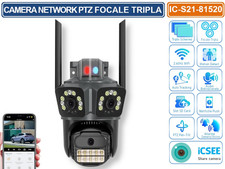 TELECAMERA WIFI ESTERNO PTZ TRIPLA CAMERA 360°  SICUREZZA HD AUDIO VERSIONE 2026