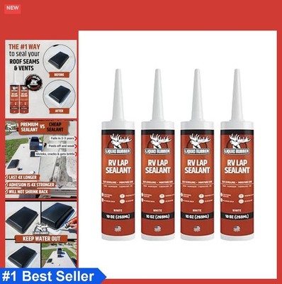 RV Lap Sealant Self Leveling 10 oz 4 Pack White Roof Leak Repair