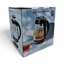 Chefman Fast-Boil Electric Kettle w/ Tea Infuser 1.8L 1500W Black RJ11-18-PL-TI