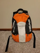 HEAD Flexpoint USA Team Tennis Racquet Backpack Orange Black Multi Pocket Padded