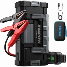 AVAPOW A68 6000A Car Battery Jump Starter All Gas/12L Diesel Power Bank LED