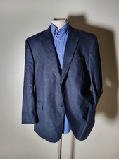 46R Jos A Bank Windowpane Check Purple On BlueWool Tweed Blazer Jacket SportCoat