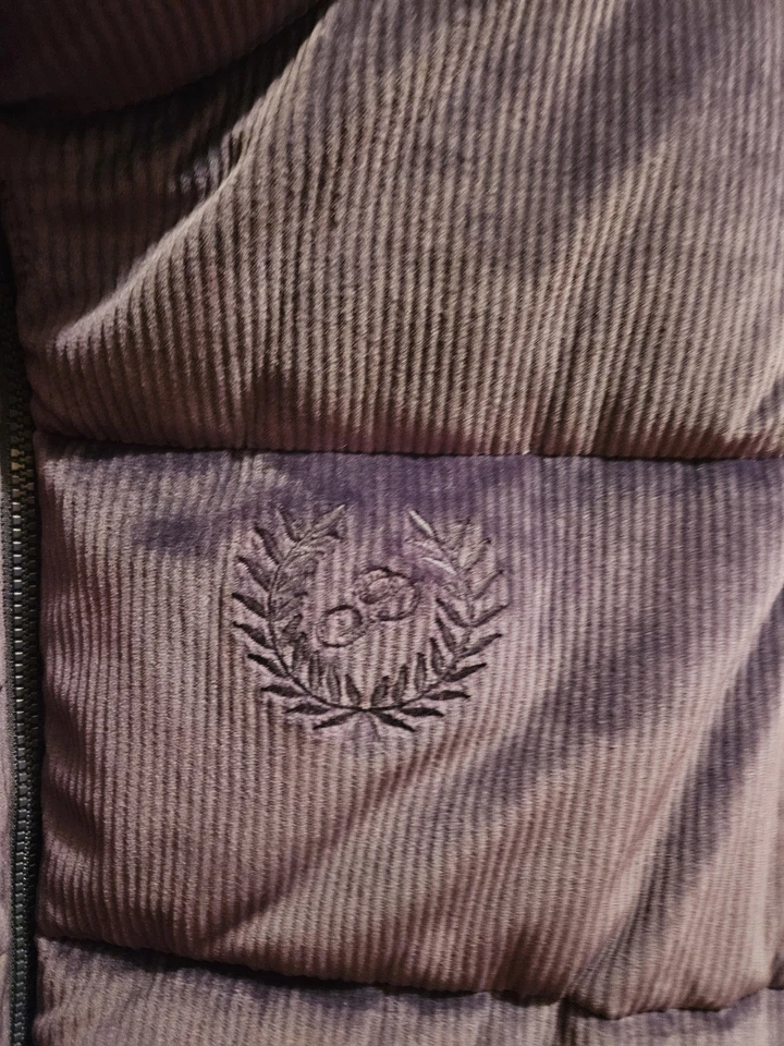 Chaleco acolchado recortado de terciopelo acanalado rosa Victoria's Secret azul talla XL nuevo sin etiquetas Foto 4 de 4