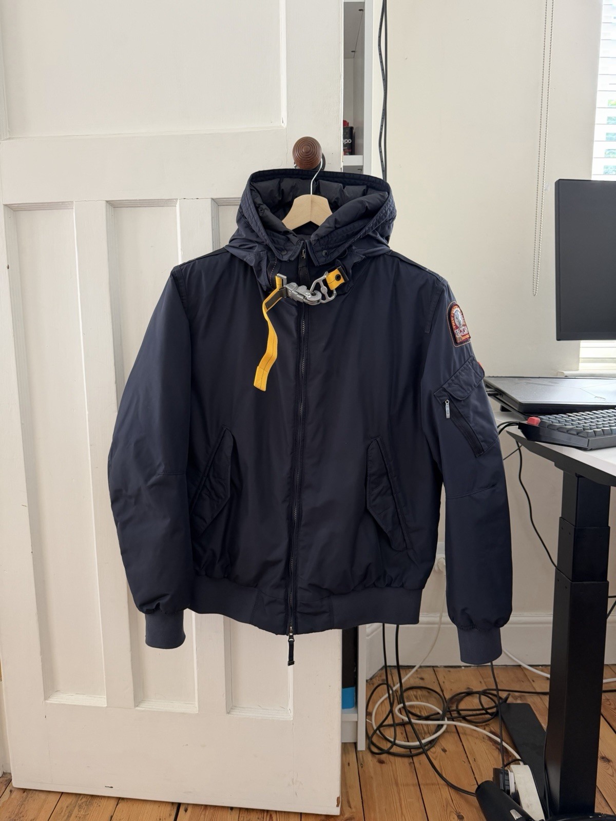 Men’s Parajumpers Navy Gobi Core Masterpiece Hooded Bomber Jacket  - Large