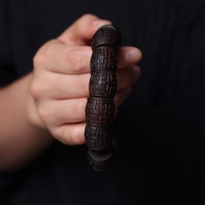 Agarwood Pixiu Bead Bracelet Carved Mala Lucky Amulet Gift for Men