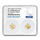 2021-W$5 1/10-oz T1&T2 Proof American Eagle Gold Set Designer Edition NGC