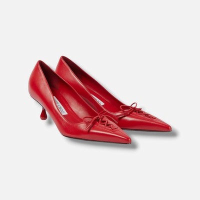 Jimmy Choo Women's Red Scarlett 50 Leather Pumps Size 38.5 | eBay