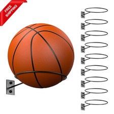 10 Pcs Wall Mounted Basketball Holder Soccer Ball Shelf Display Rack Stand