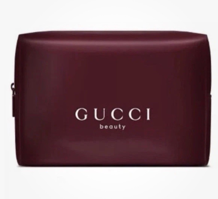 Gucci Beauty Pochette Cosmetica Donna Rosa Scuro Vino Borgogna NUOVO