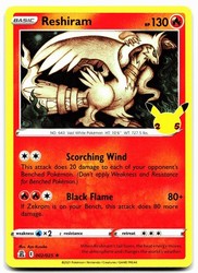 Reshiram 002/025 Celebrations Holo Rare
