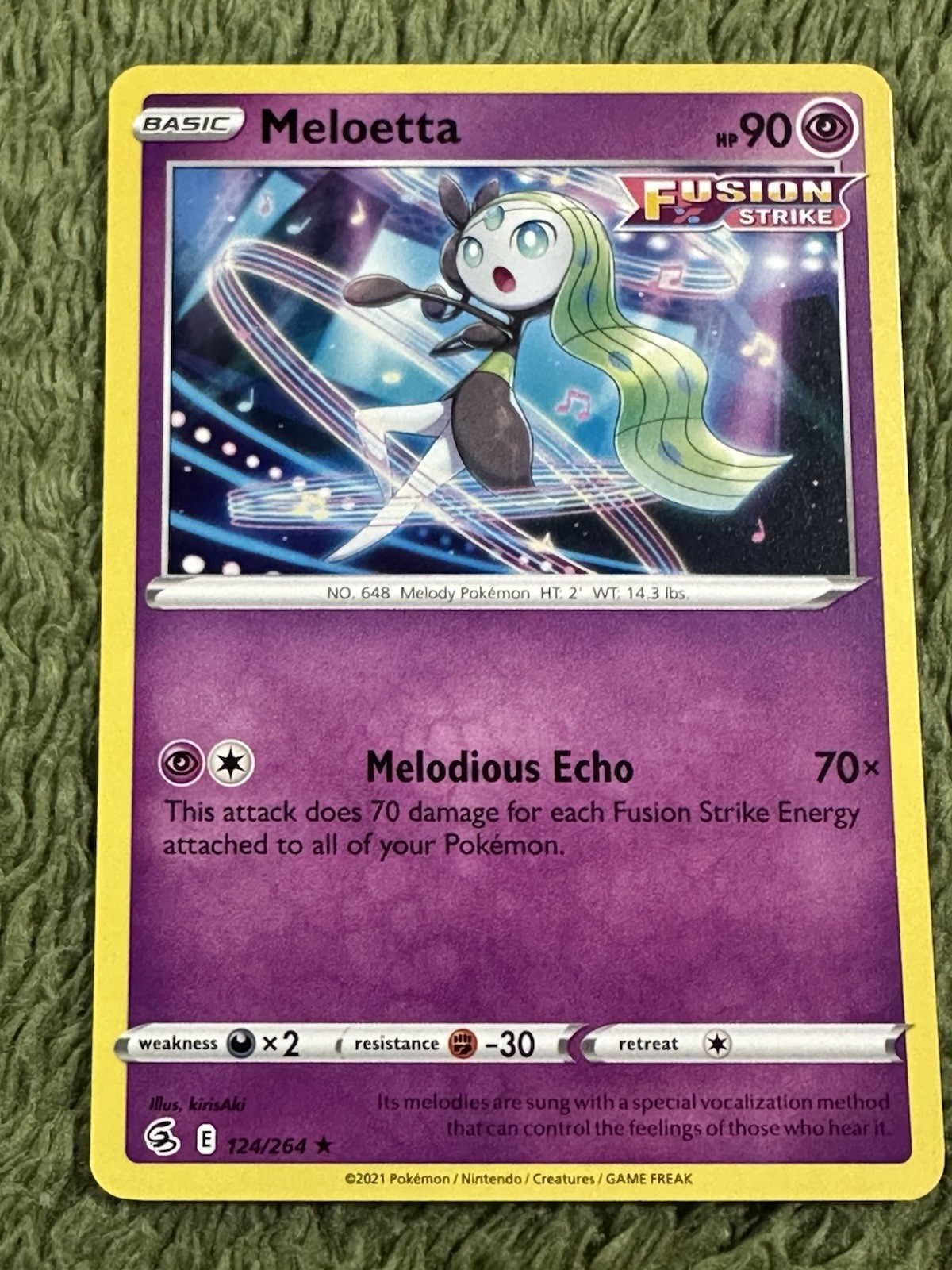 Meloetta 124/264 Rare Fusion Strike Pokemon TCG