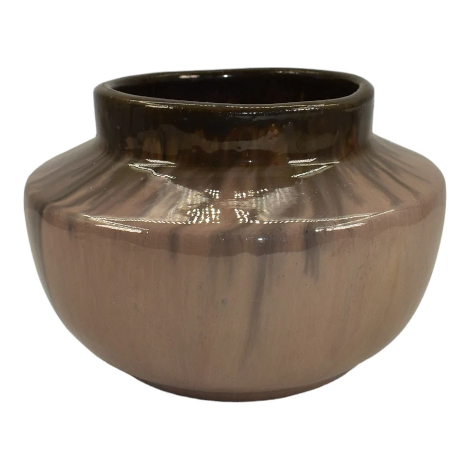 Fulper Prang 1913-17 Arts And Crafts Pottery Cats Eye Flambe Brown Ceramic Vase - Image 3 of 4