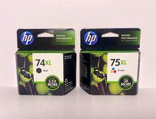 HP Genuine Original 74XL Black 75XL Tri-Color Inkjet Ink Cartridges