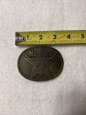 Vintage Solid Bras Marlboro Longhorn Steer Belt Buckle Philip Morris 1987
