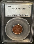 1953 PROOF LINCOLN WHEAT CENT PCGS PR67RD