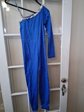 Children's Extra Large Dance Costume Blue One Full Arm Full Legs D1