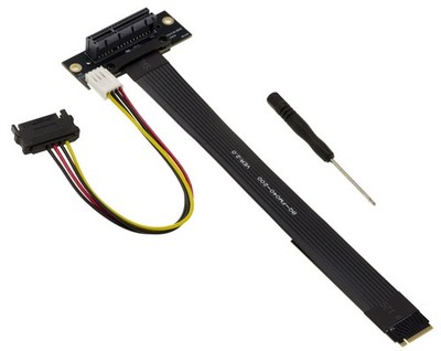 Adapter Gen 4.0 M2 M Key auf PCIe x4, 20cm - 90°