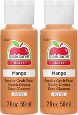 Apple Barrel Acrylic Paint in Assorted Colors 2 oz , 20218, Mango Pack of 2