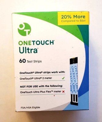 One Touch Ultra Test Strips 60 Ct Exp 11/2026+ FREE SHIPPING