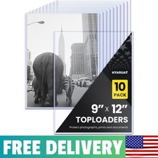 9x12 Toploader - Clear PVC Sheet Protectors, Hard Plastic Sleeves - 10-Pack