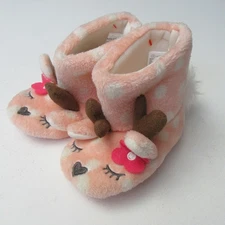 Cat & Jack Baby Girl Toddler Slipper Boots Pink Deer Size S (12-24 months)