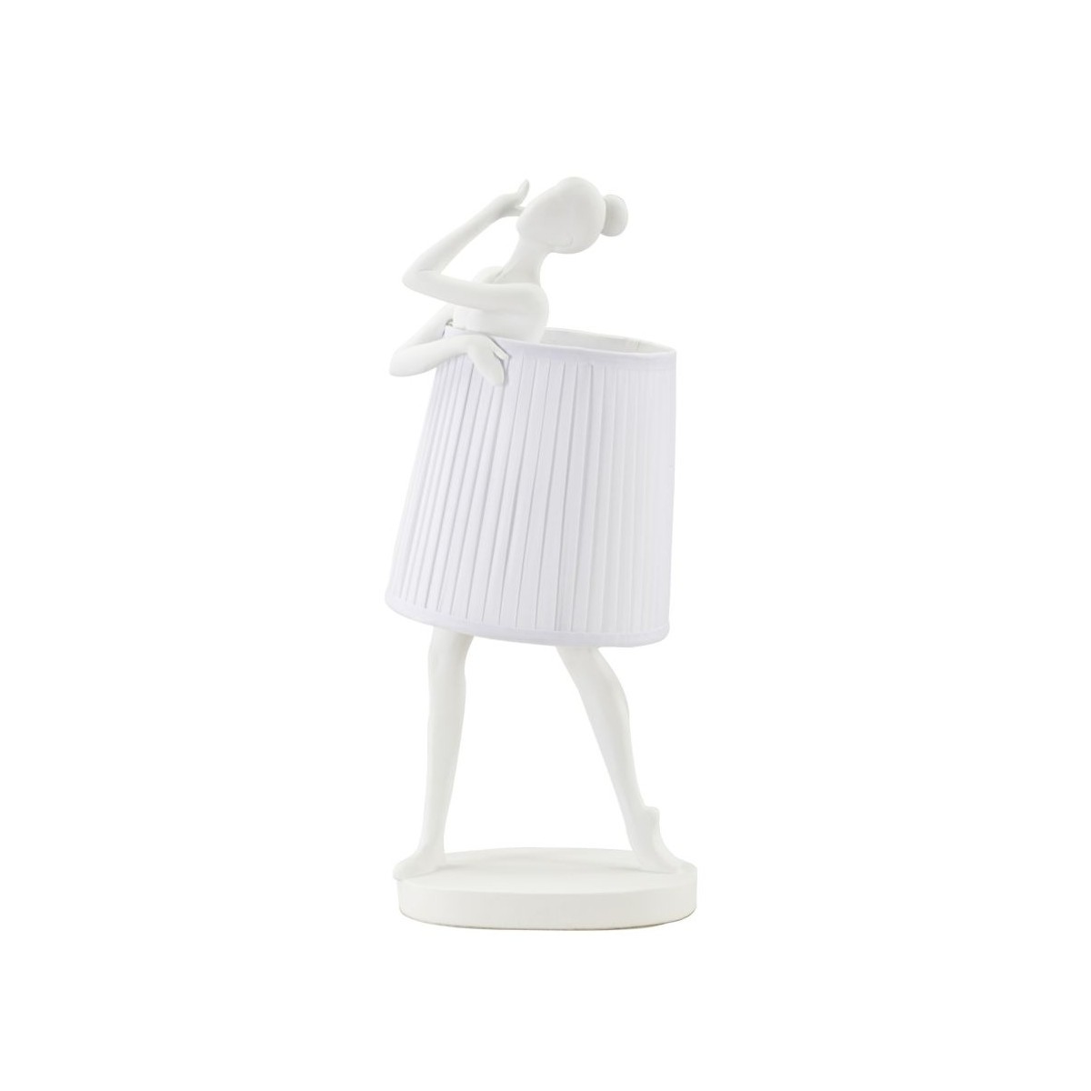 Lampe à poser en résine blanche Ballet de 62cm pour salon