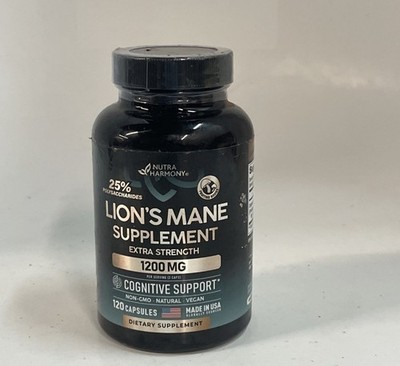 Nutra Harmony Lion's Mane Supplement - 1200mg - 120 Capsules - EXP 6/26