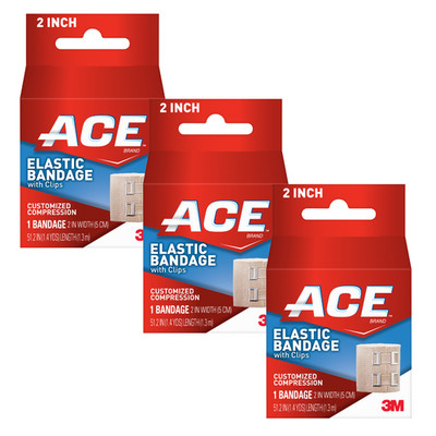 ACE Elastic Bandage with Clips: 2 in. width (Beige) [3-pack]