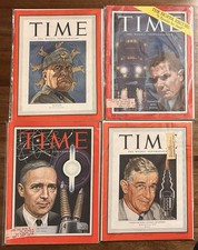 Lot Of (4) Vintage Time Magazines 1943 Mussolini 1944 1953 1959 Jimmy Hoffa