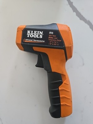 Klein Tools IR5 Infrared Thermometer 12:1 Dual Laser   Tested   Works