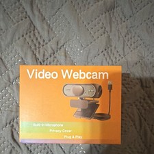 Full HD 1080 Webcam USB 2.0 Built-in Microphone Privacy Cover Auto-Focus Black