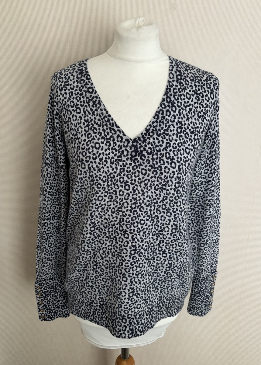 Knitted Jumper Boden Eldon Cotton Jumper FAB Boden Grey Navy Blue