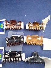 Vtg Hair Claw Jaw Clip Clamp 2.25'' Faux Tortoise Valour Lot of 6 Claws 17-B